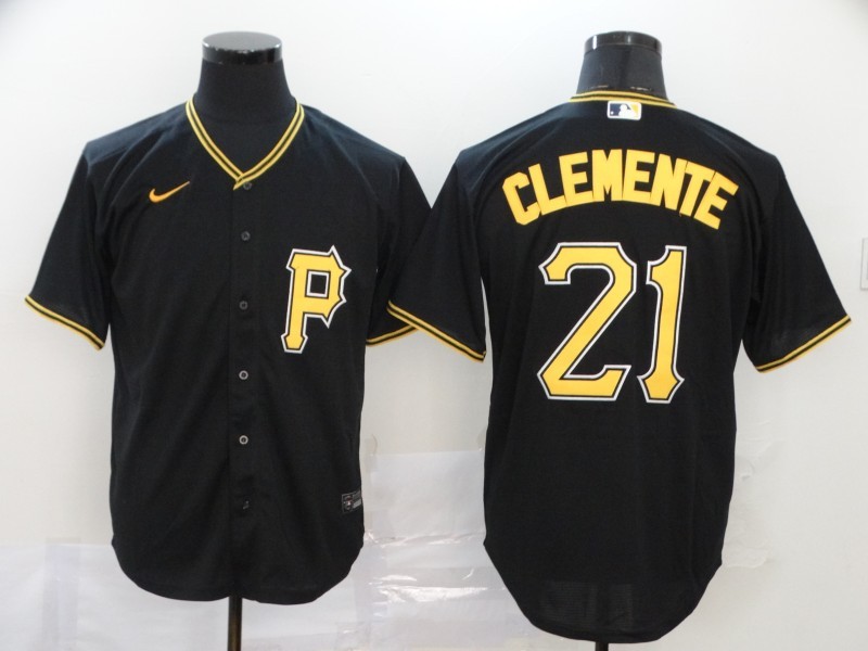 Men's Pittsburgh Pirates Roberto Clemente #21 Black Baseball Jersey